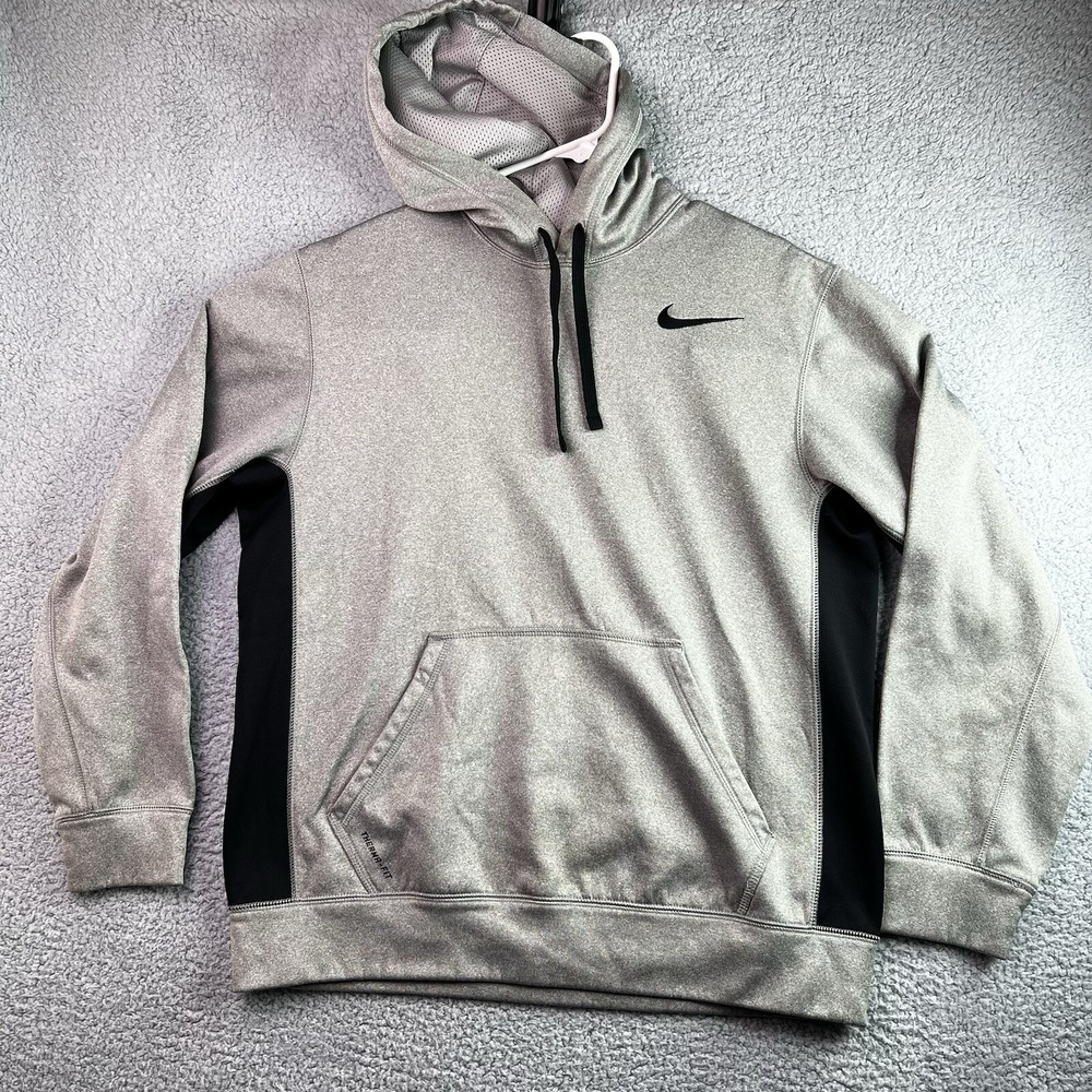 Nike Mens Hoodie Sweatshirt Multicolor Pockets Pullover Therma Fit M